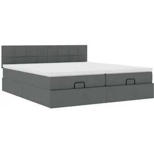 Vidaxl - Cadre De Lit Ottoman Avec Matelas Gris Foncé 180x200cm Tissu pas cher