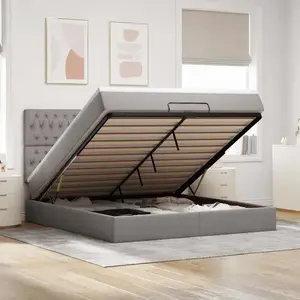 Comparateur de prix : vidaXL Vidaxl Cadre De Lit Ottoman Avec Matelas Taupe 160x200 Cm Tissu