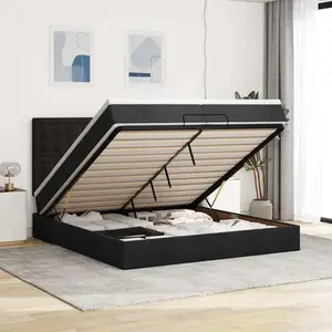 Comparateur de prix : vidaXL Vidaxl Cadre De Lit Ottoman Avec Matelas Noir 200x200cm Tissu