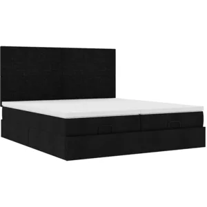 Comparateur de prix : vidaXL Vidaxl Cadre De Lit Ottoman Avec Matelas Noir 200x200cm Tissu