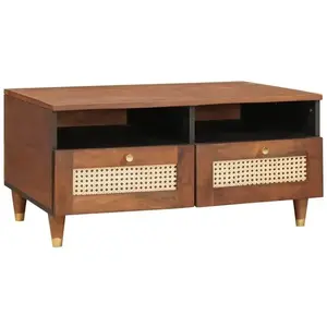 vidaXL Table basse avec tiroir 80 x 54 x 40 cm Bois de mangue massif pas cher
