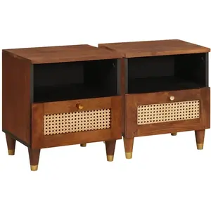 vidaXL Tables de chevet avec tiroir 2 pcs 40 x 33 x 46 cm pas cher