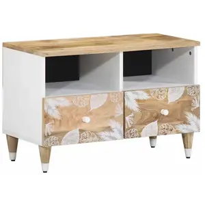 Vidaxl meuble tv 70x33,5x46 cm bois massif de manguier pas cher