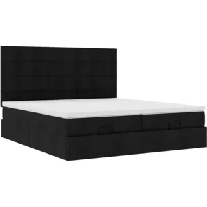 Comparateur de prix : vidaXL Vidaxl Cadre De Lit Ottoman Avec Matelas Noir 200x200cm Tissu