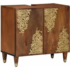 Comparateur de prix : Meuble Sous-vasque De Salle De Bain Marron Miel 62 X 33 X 58 Cm Vidaxl