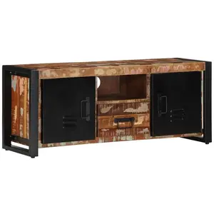 vidaXL Meuble TV 100x30x40 cm Bois de récupération solide pas cher