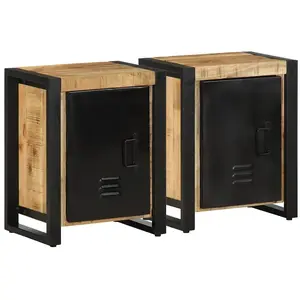 Comparateur de prix : vidaXL Vidaxl Tables De Chevet 2 Pcs Bois De Manguier Massif Brut