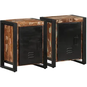 Comparateur de prix : vidaXL Tables de chevet 2 pcs multicolore bois massif de manguier brut