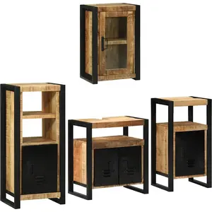 Comparateur de prix : vidaXL Ensemble de mobilier de salle de bain Montage mural 4 pcs
