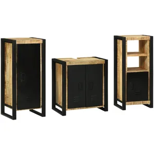 vidaXL Ensemble de mobilier de salle de bain avec tiroir 3 pcs pas cher