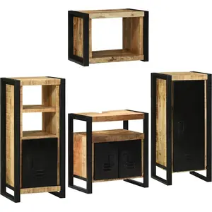 Comparateur de prix : vidaXL Ensemble de mobilier de salle de bain Montage mural 4 pcs