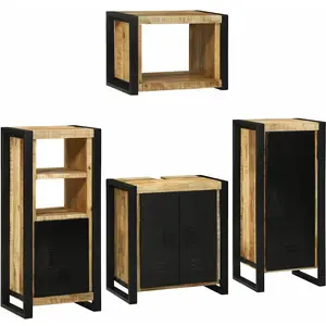 vidaXL Ensemble de mobilier de salle de bain Montage mural 4 pcs pas cher