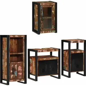 Comparateur de prix : vidaXL Ensemble de mobilier de salle de bain Montage mural 4 pcs