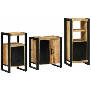 vidaXL Ensemble de mobilier de salle de bain avec tiroir 3 pcs pas cher