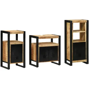 vidaXL Ensemble de mobilier de salle de bain avec tiroir 3 pcs pas cher