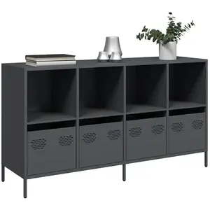 Vidaxl buffet anthracite 135x39x73,5 cm acier laminé à froid pas cher