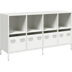 Vidaxl buffet blanc 135x39x73,5 cm acier laminé à froid pas cher