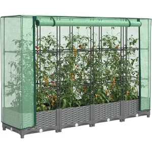 vidaXL Jardinière surélevée avec housse aspect rotin 160x40x123 cm