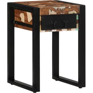 Vidaxl table d'appoint multicolore 35x35x50cm bois massif récupération pas cher