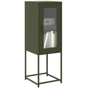 vidaXL Buffet Vert Olive 36x39x107 cm Acier laminé à Froid pas cher