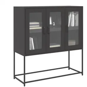 vidaXL Buffet noir 100,5x39x107 cm acier laminé à froid pas cher
