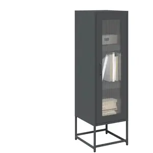 vidaXL Buffet Haut Anthracite 36x39x123 cm Acier laminé à Froid pas cher