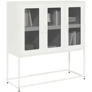 vidaXL Buffet blanc 100,5x39x107 cm acier laminé à froid pas cher
