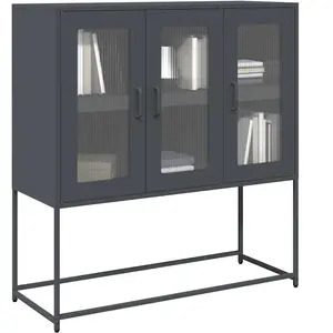 vidaXL Buffet anthracite 100,5x39x107 cm acier laminé à froid pas cher