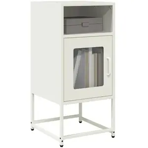 vidaXL Table de Chevet Blanc 36x39x78 cm Acier laminé à Froid