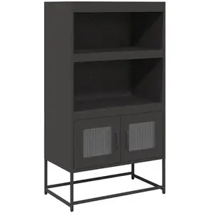 vidaXL Buffet Haut Noir 68x39x123 cm Acier pas cher