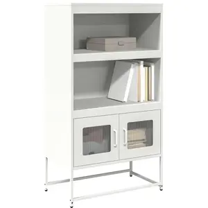 vidaXL Buffet Haut Blanc 68x39x123 cm Acier pas cher