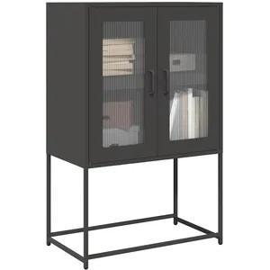 vidaXL Buffet Haut Noir 68x39x107 cm Acier pas cher