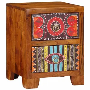 vidaXL Table de chevet 35x35x45 cm bois d'acacia massif pas cher