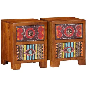 Comparateur de prix : vidaXL Table de chevet 2 pcs 35x35x45 cm bois d'acacia massif