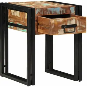Comparateur de prix : vidaXL Table d'appoint avec tiroir 40 x 40 x 50 cm Bois Recyclé Solide