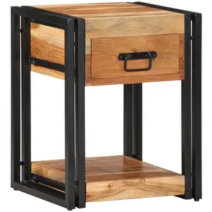 vidaXL 2 Armoires De Chevet Vidaxl 40x35x50 Cm En Bois D'acacia Massif pas cher