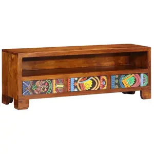 Vidaxl meuble tv multicolore 110x30x40 bois d'acacia massif pas cher