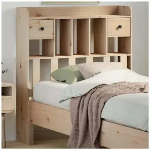 Tête de lit avec rangement 100 cm bois massif de pin Vidaxl Natural pas cher
