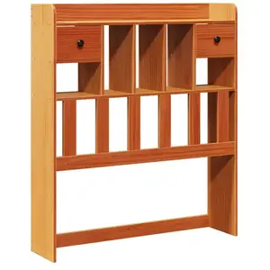 vidaXL Tête de lit avec rangement cire marron 100cm bois massif de pin pas cher