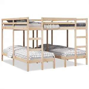 Comparateur de prix : vidaXL Lit superposé triple 140x200/70x140 cm bois de pin massif