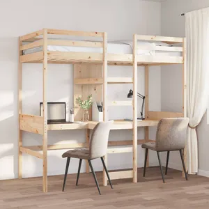 vidaXL Cadre de lit superposé sans matelas 75x190cm bois de pin massif pas cher