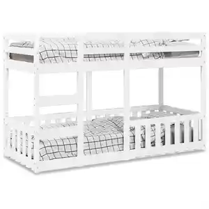 vidaXL Lit superposé Blanc 75x190 cm Bois de pin massif