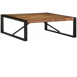 vidaXL Table basse multicolore 100x100x35 cm bois récupération massif pas cher