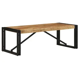 vidaXL vidaXL Table basse 100x50x35 cm bois de manguier massif brut pas cher