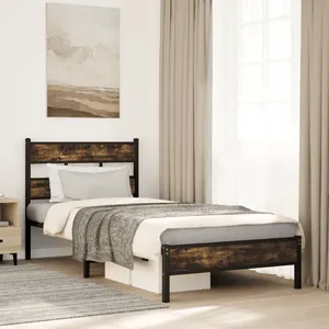 vidaXL Cadre de lit sans matelas avec tête de lit 107x203 cm pas cher