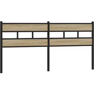 vidaXL Tête de lit chêne sonoma 180 cm fer et bois d’ingénierie pas cher