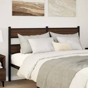 vidaXL Tête de lit chêne marron 135 cm acier et bois d'ingénierie pas cher