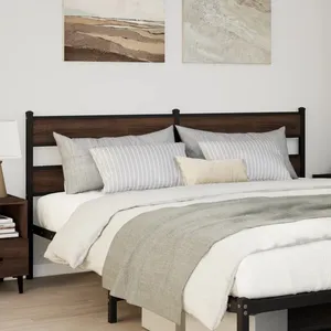 vidaXL Tête de lit chêne marron 180 cm acier et bois d'ingénierie pas cher