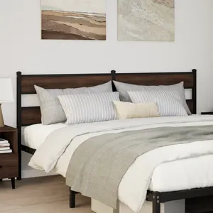vidaXL Tête de lit chêne marron 200 cm acier et bois d'ingénierie pas cher