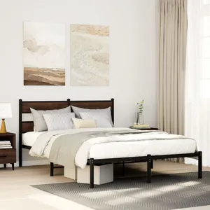 vidaXL Cadre de lit sans matelas avec tête de lit 160x200 cm pas cher